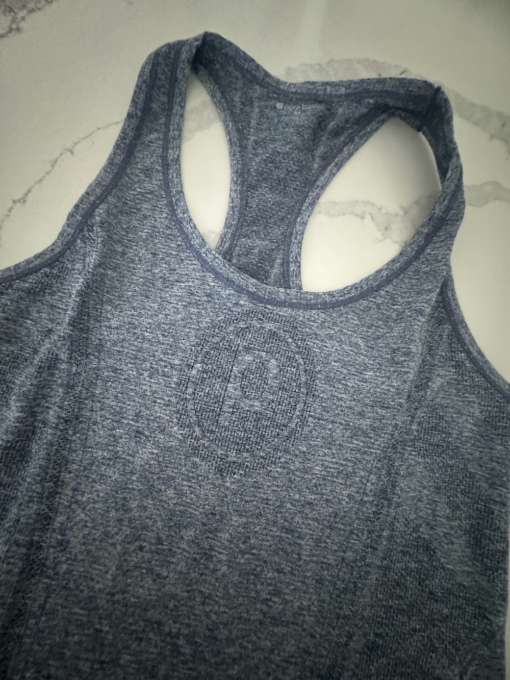 Pure Barre Heather Navy Racerback Seamless Tank